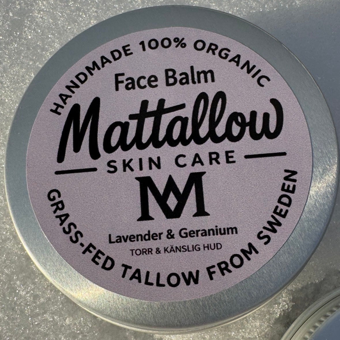 Ekologisk Tallow Ansiktsbalsam Torr & Känslig Hud - Lavendel & Geranium 60ml